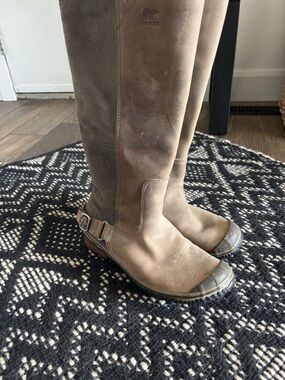 Sorel Brown Tall Leather Waterproof Riding Boots